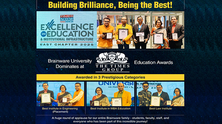 Brainware University Leads the Way in  Times Now.in Excellence in Education & Institution Infrastructure - East Chapter 2025