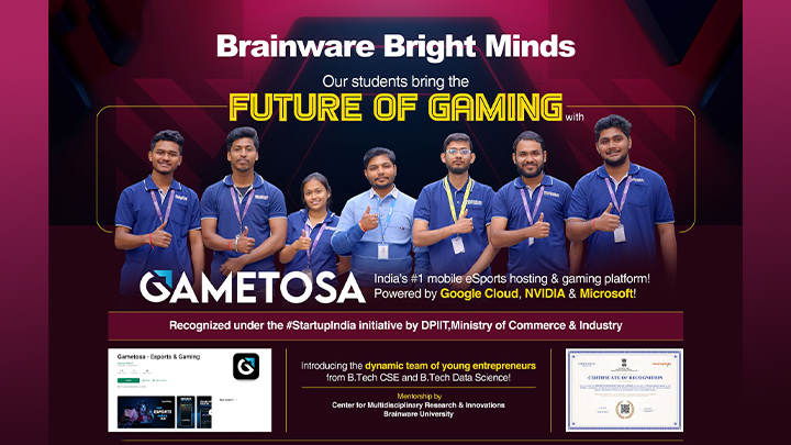BWU Innovates India’s #1 Mobile eSports Platform-B.Tech CSE & Data Science students—Deep Chatterjee, Rahul Adak, Lipsa Porel, Susmit Mondal, Arya Maiti, and Md. Tahir!