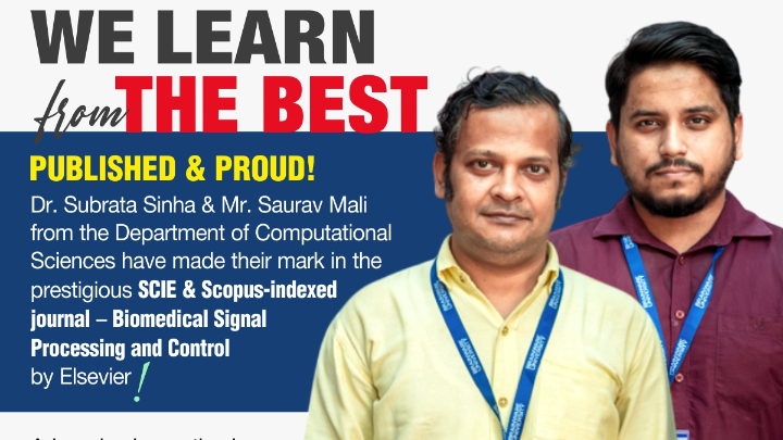 Publication in Elsevier Journal - Dr. Subrata Sinha and Mr. Saurav Mali from the Department of Computational Sciences 