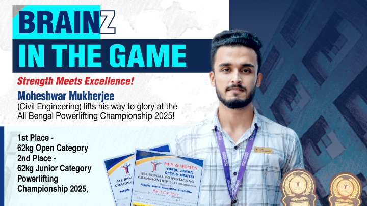 Moheshwar Mukherjee from Civil Engineering- All Bengal Powerlifting Championship 2025