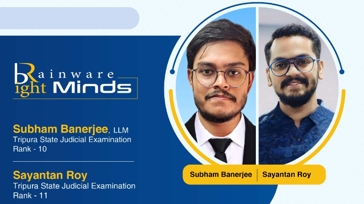 Subham Banerjee  and Sayantan Roy Ranks Tripura State Judicial Examination