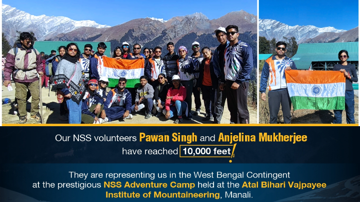 Our Students, Pawan Singh and Anjelina Mukherjee  at NSS Adventure Camp in Manali