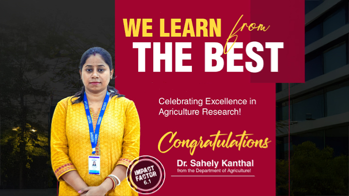 Publication in  SCIE & Scopus-indexed Elsevier Journal-Dr. Sahely Kanthal, Department of Agriculture