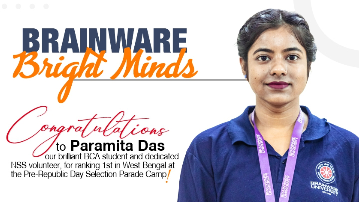BCA student and dedicated NSS volunteer Paramita Das clinched 1st spot in West Bengal at the Pre-Republic Day Selection Parade Camp