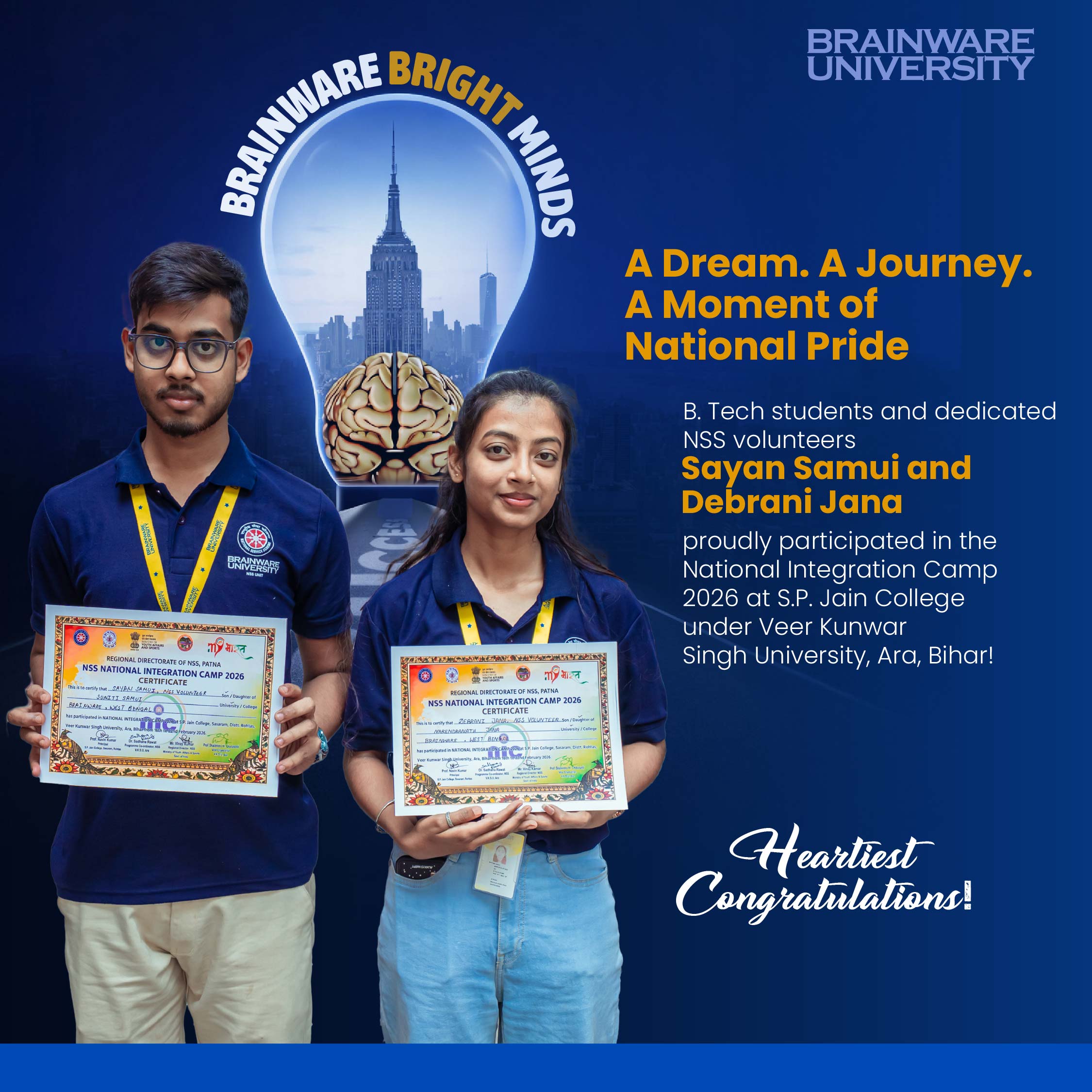 Integration Camp at the  S.P. Jain College, Sasaram, Bihar