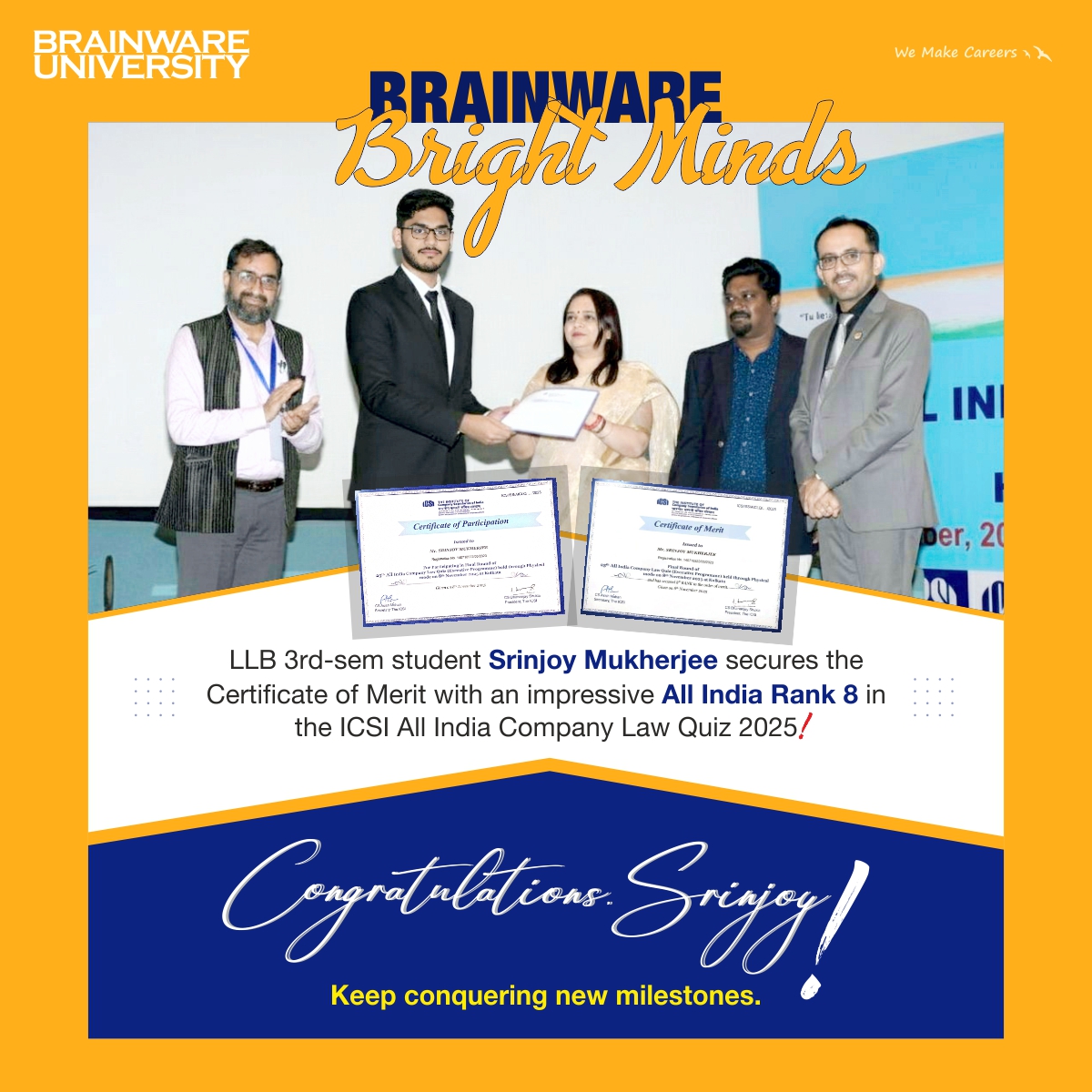 Srinjoy Mukherjee Achievement