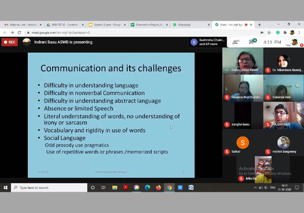 A Webinar by Autism Society West Bengal