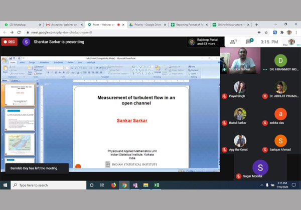 Measurement of Turbulent flow in an open channel