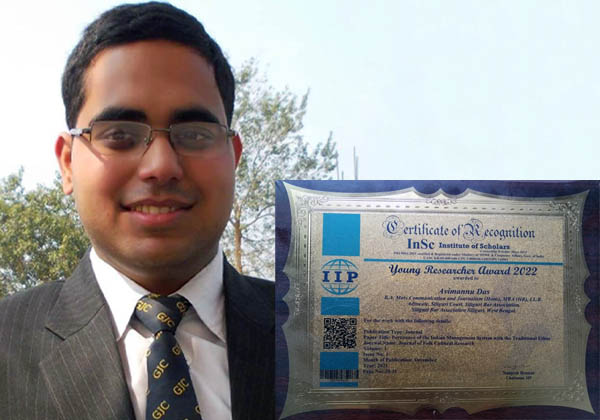 Young Researcher Award to budding lawyer